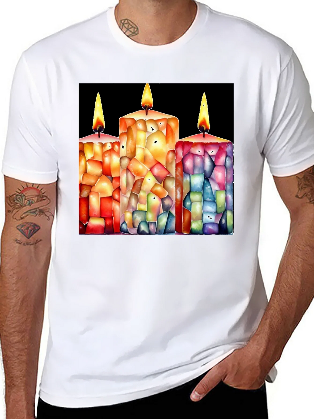 Candle Art Black T-Shirt
