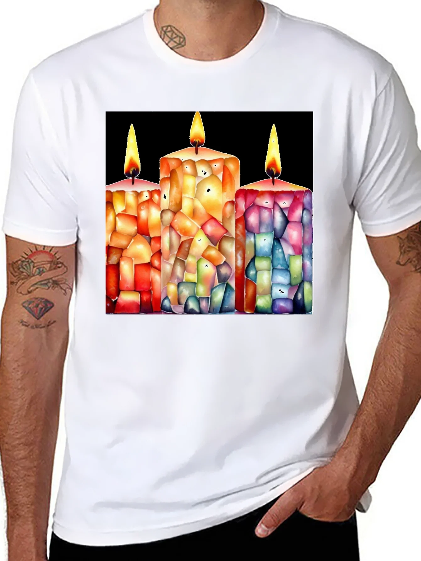 Candle Art Black T-Shirt