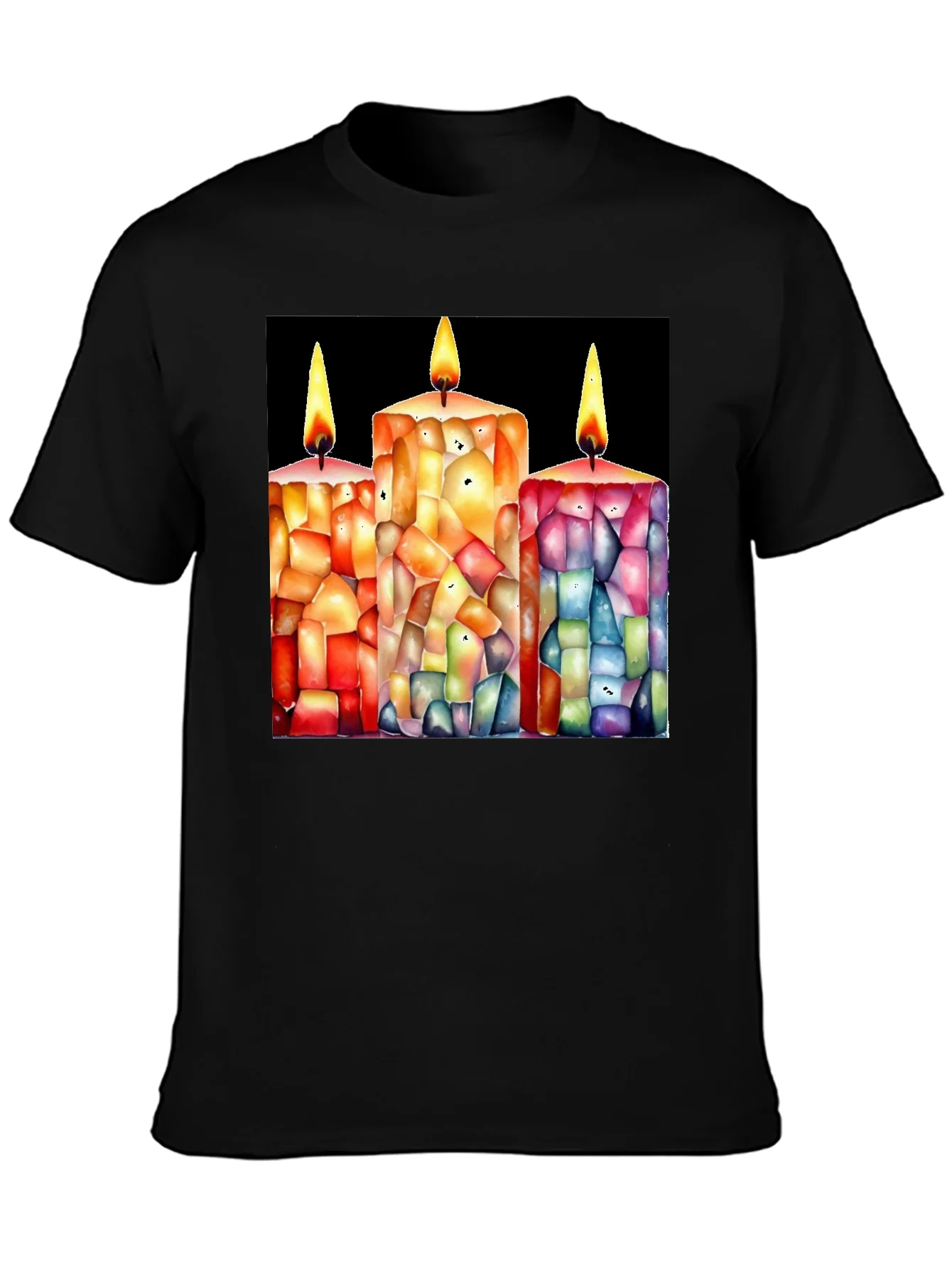 Candle Art Black T-Shirt