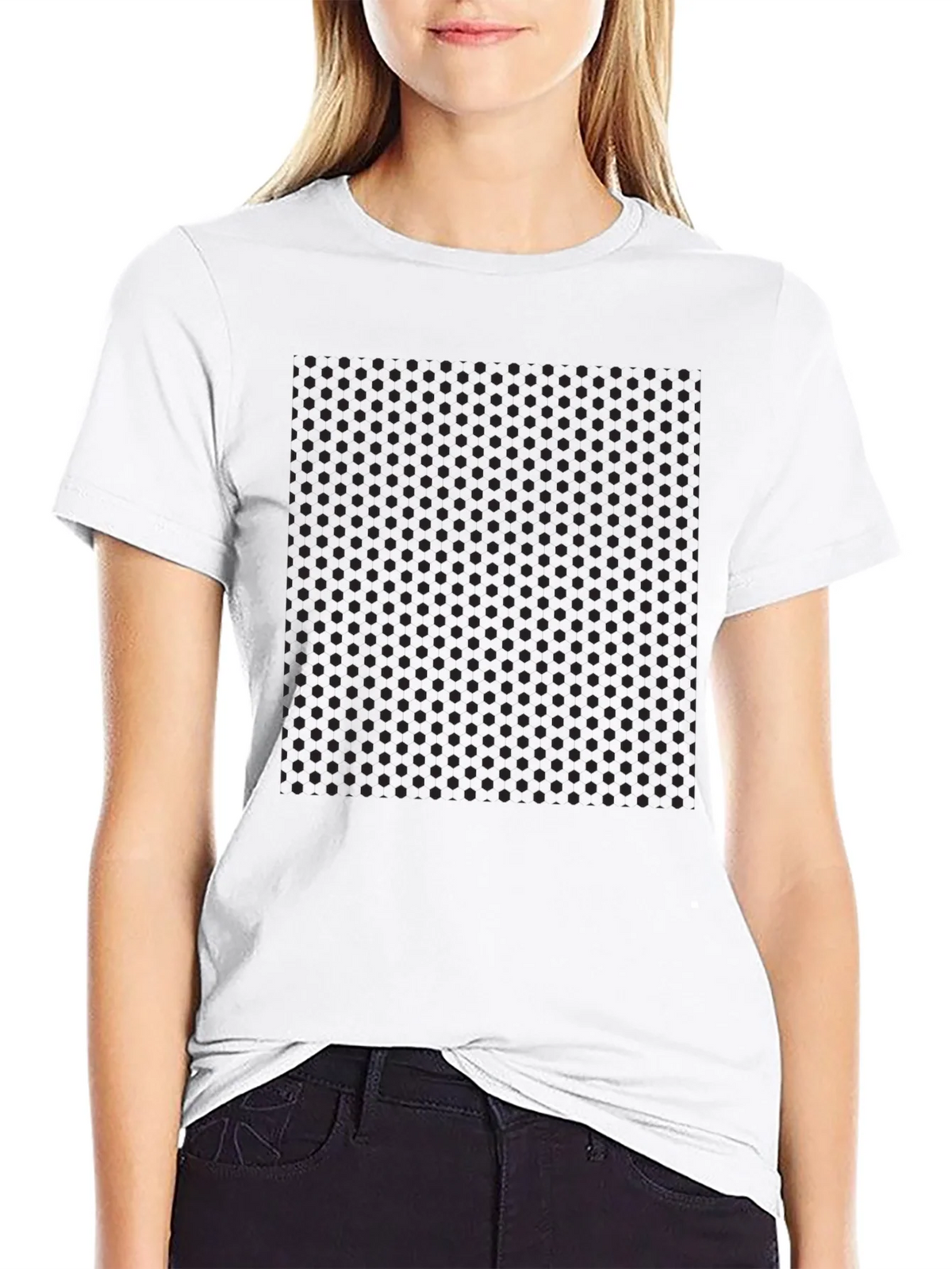 Mens Black Polka Dot Pattern T-Shirt