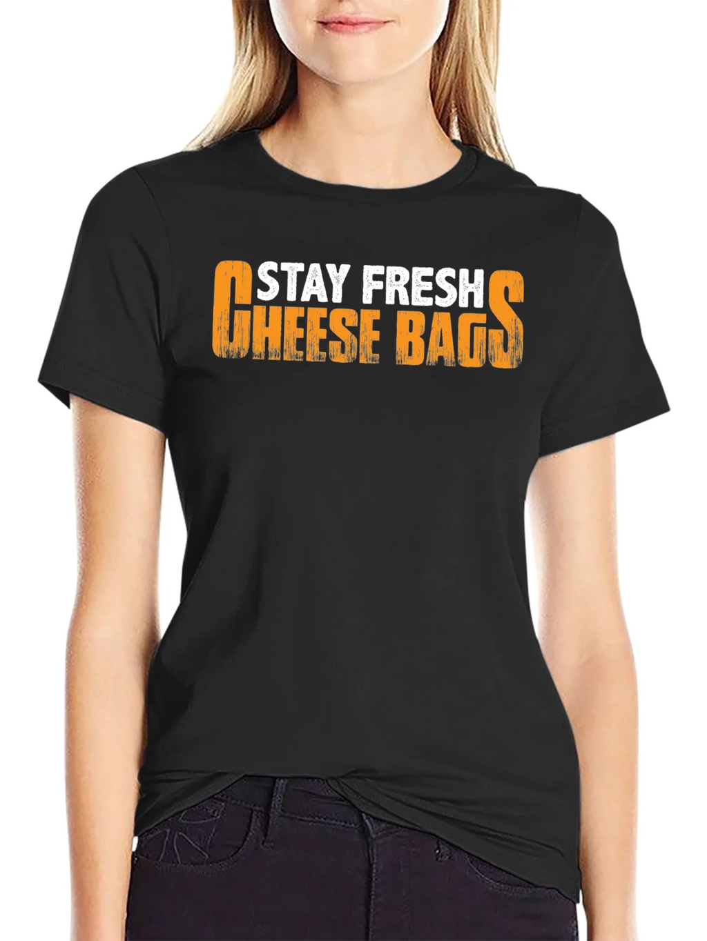Stay Fresh Cheese Bags Black T-Shirt