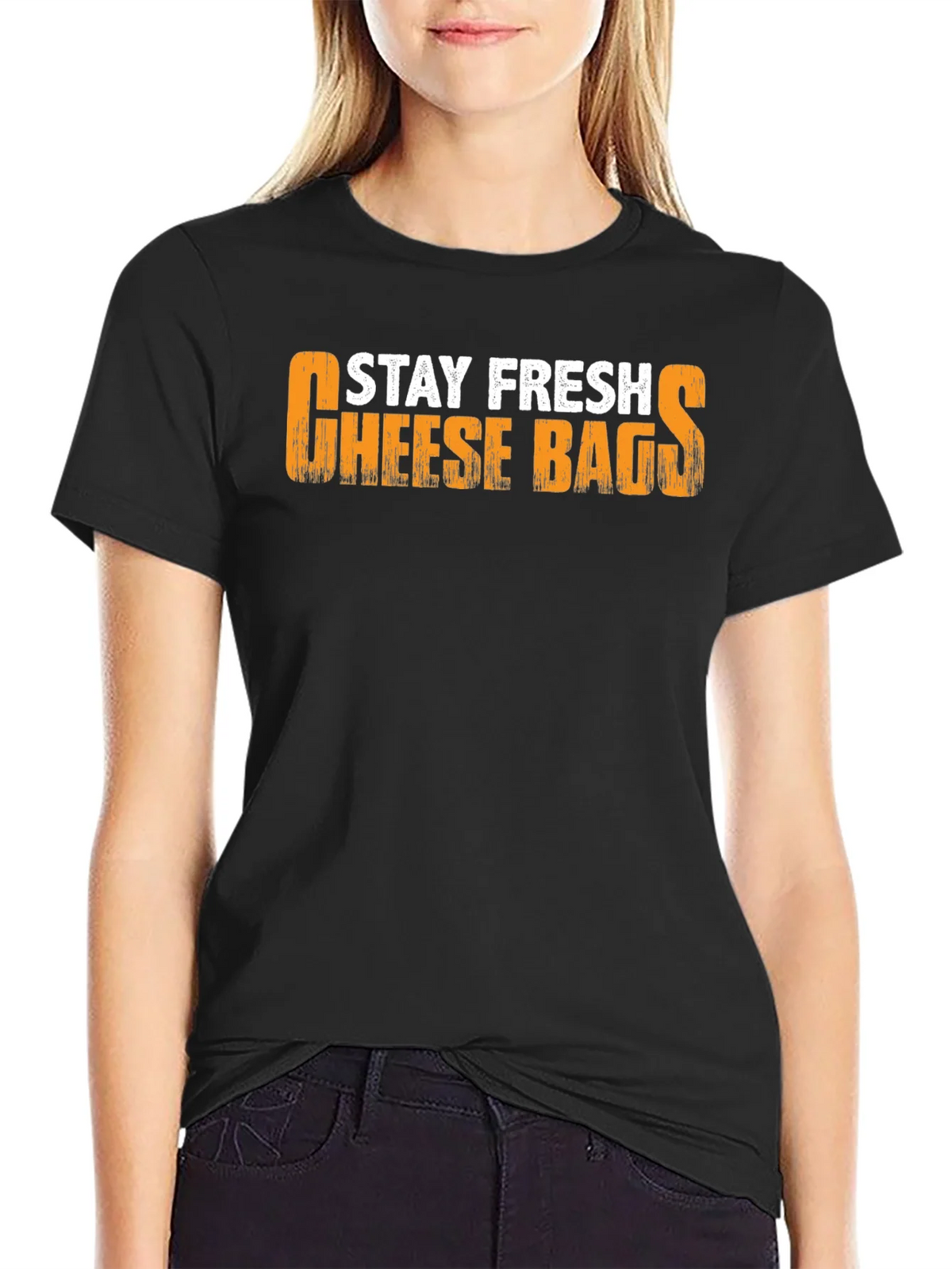 Stay Fresh Cheese Bags Black T-Shirt