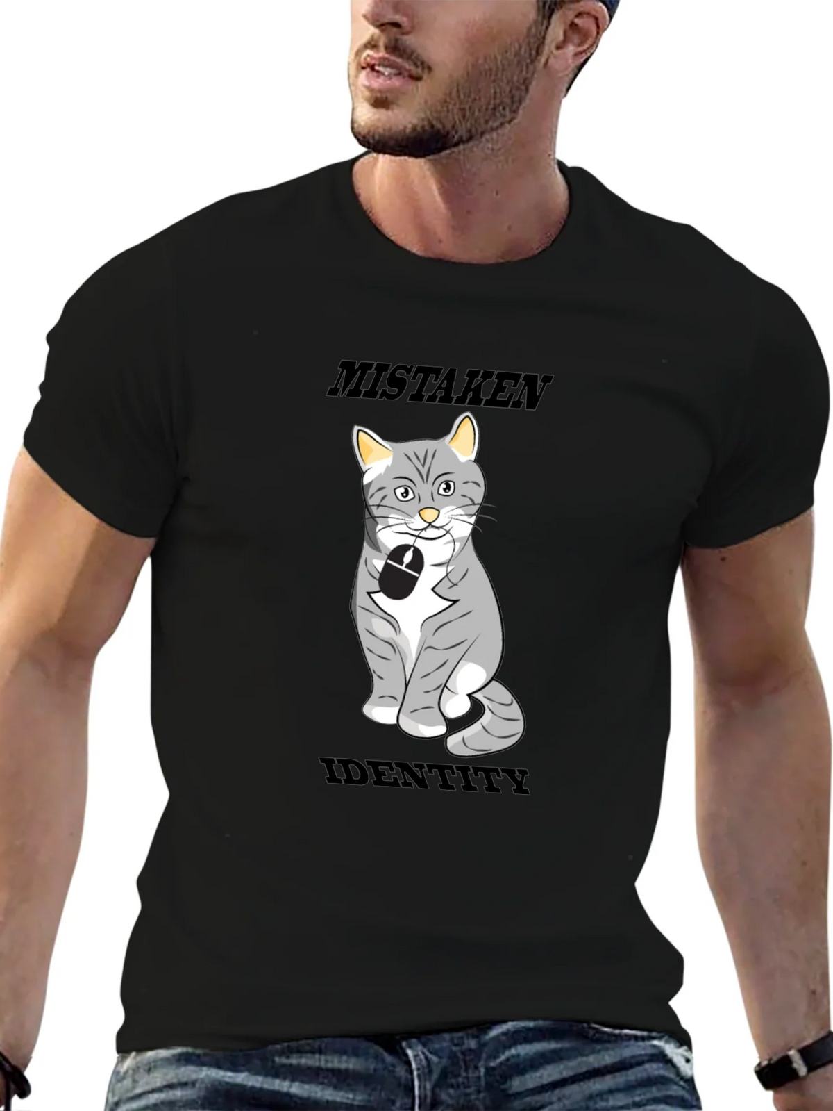 Mistaken Identity Cat T-Shirt Funny Graphic Tee
