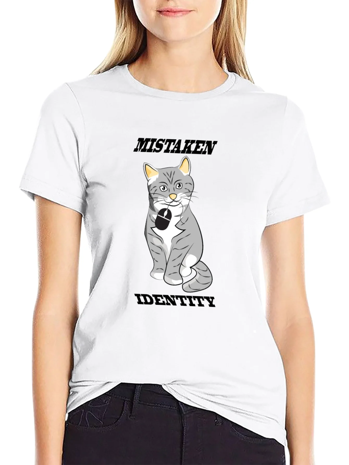 Mistaken Identity Cat T-Shirt Funny Graphic Tee
