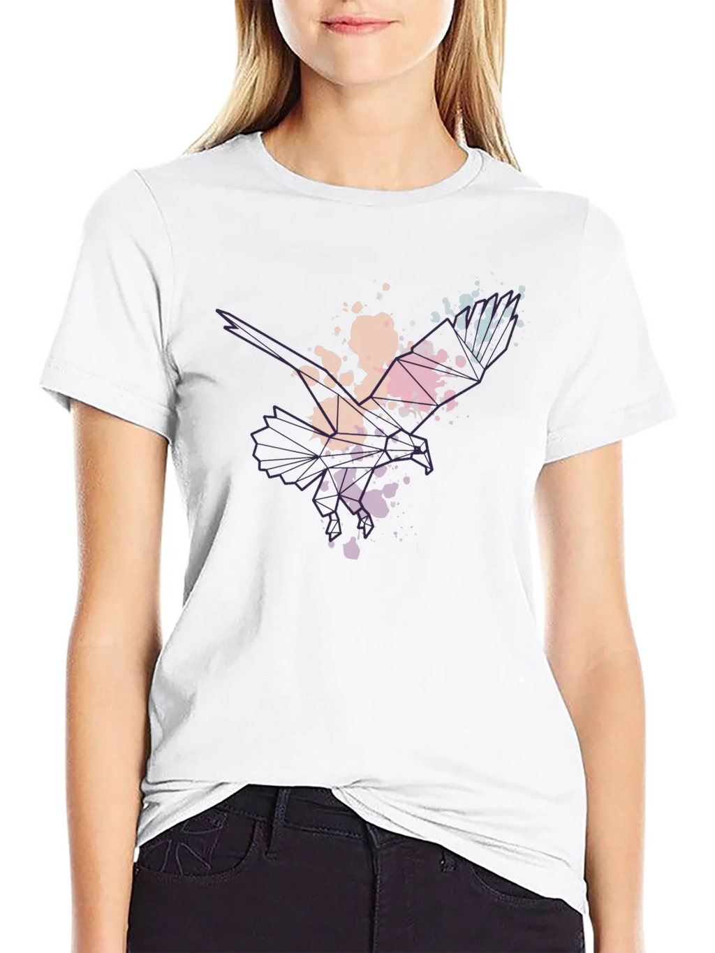 Abstract Eagle Mens Black T-Shirt