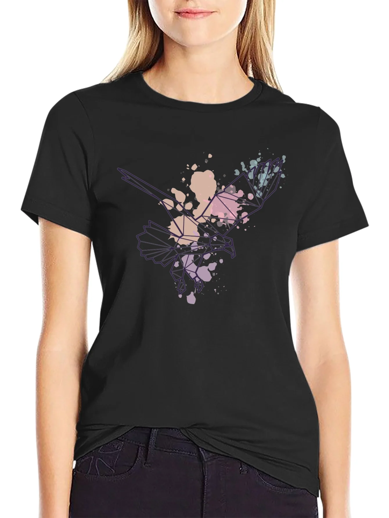 Abstract Eagle Mens Black T-Shirt