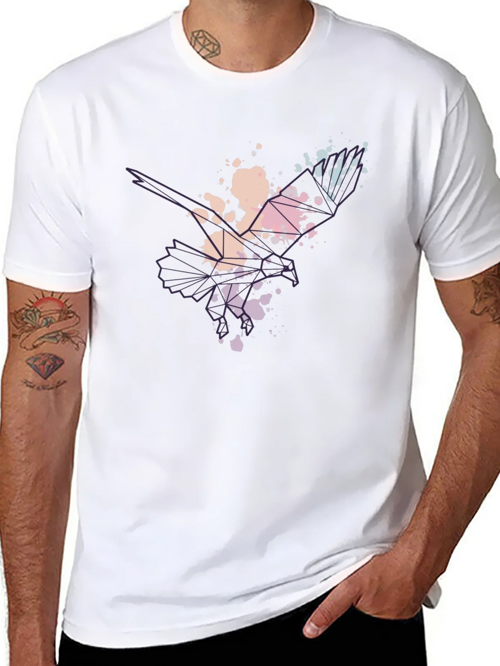 Abstract Eagle Mens Black T-Shirt